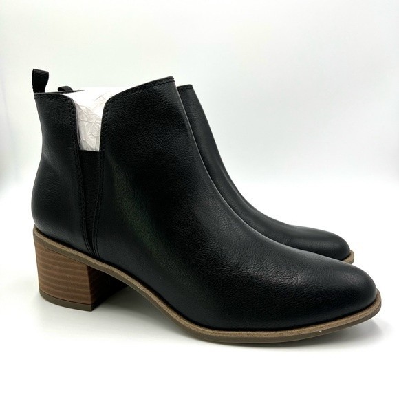 Dr. Scholl's Women's Teammate Black Vegan Leather Ankle Boots Booties 8 NEW - Picture 2 of 14